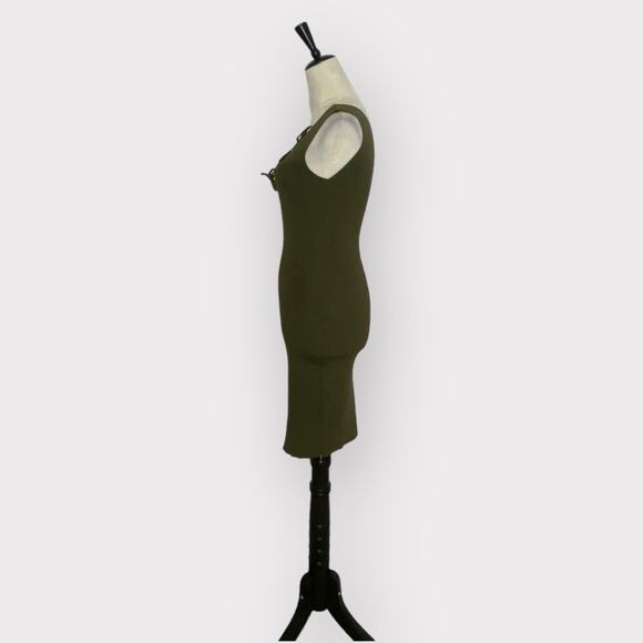 Vintage Dressing Deep V-Neck Knit Dress Green Size XS - Picture 3 of 7